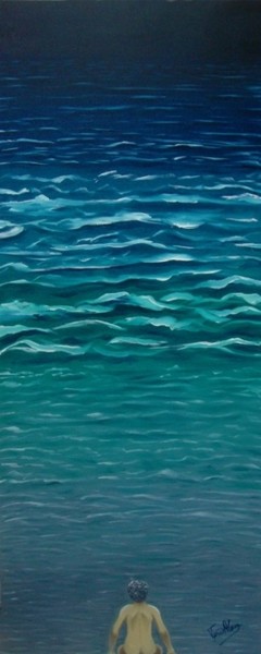 Painting titled "Sobre o mar" by Tom Alves, Original Artwork