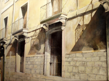 Pintura intitulada "Fachada convento en…" por Tomás Castaño, Obras de arte originais, Óleo