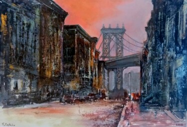 Painting titled "New York-1930s" by Tomás Castaño, Original Artwork, Oil
