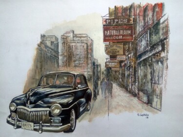 Painting titled "Old Plymouth-Serie…" by Tomás Castaño, Original Artwork, Oil