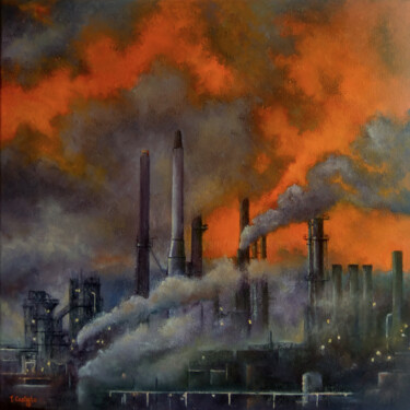 绘画 标题为“cielos-contaminacio…” 由Tomás Castaño, 原创艺术品, 油