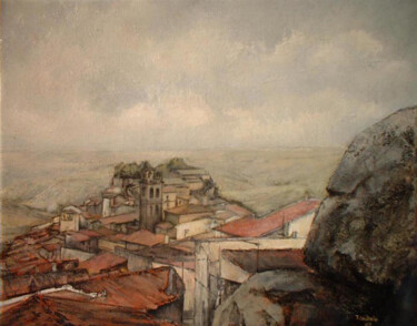 Pittura intitolato "Fermoselle - Vista…" da Tomás Castaño, Opera d'arte originale, Olio
