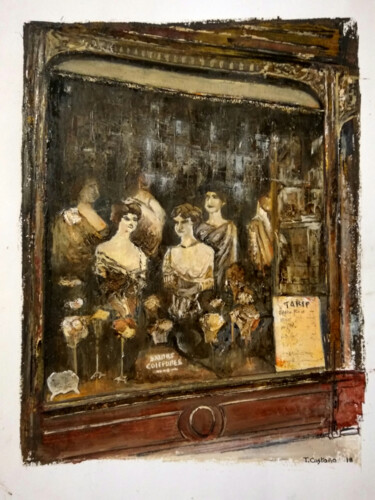 Peinture intitulée "Salon belleza-New Y…" par Tomás Castaño, Œuvre d'art originale, Huile