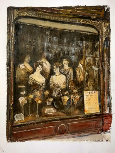 Painting titled "Salon belleza-New Y…" by Tomás Castaño, Original Artwork, Oil