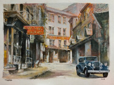 Painting titled "New York-1930 - Chi…" by Tomás Castaño, Original Artwork, Oil