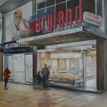 Painting titled "Confitería Maryland" by Tomás Castaño, Original Artwork, Oil