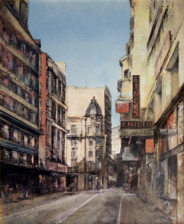 Peinture intitulée "Calle independencia…" par Tomás Castaño, Œuvre d'art originale, Huile