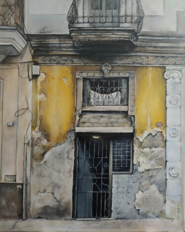 Painting titled "Cierre de Seguridad" by Tomás Castaño, Original Artwork, Oil