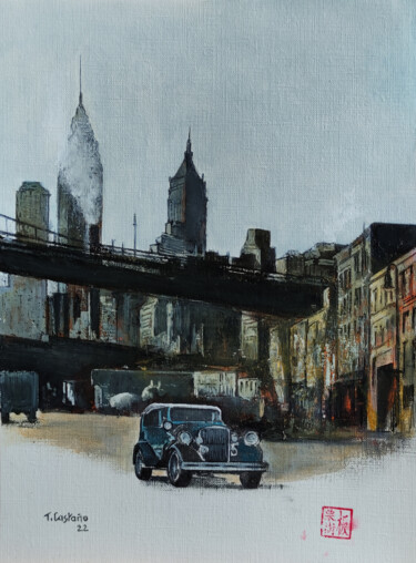 Peinture intitulée "New York 1930s-Sout…" par Tomás Castaño, Œuvre d'art originale, Huile