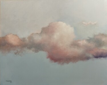 Painting titled "Cielos-2" by Tomás Castaño, Original Artwork, Oil Mounted on Other rigid panel