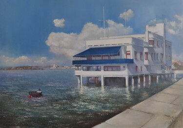 Pintura titulada "Club Marítimo-Santa…" por Tomás Castaño, Obra de arte original, Oleo Montado en Bastidor de camilla de mad…