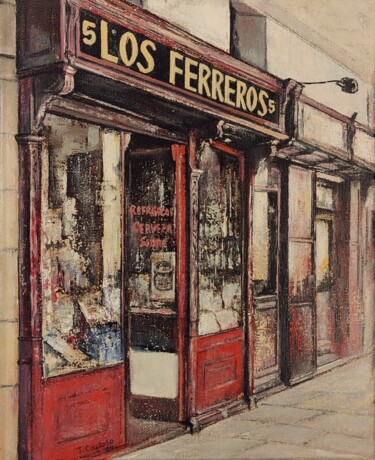 Painting titled "Los Ferreros-Madrid" by Tomás Castaño, Original Artwork, Oil
