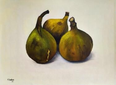 Painting titled "higos maduros" by Tomás Castaño, Original Artwork, Oil Mounted on Wood Panel