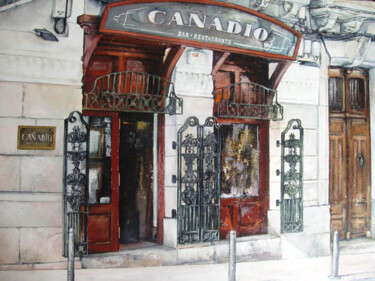 Pintura intitulada "Restaurante Cañadio…" por Tomás Castaño, Obras de arte originais, Óleo