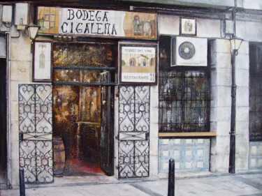 Pintura intitulada "Bodega Cigaleña San…" por Tomás Castaño, Obras de arte originais, Óleo