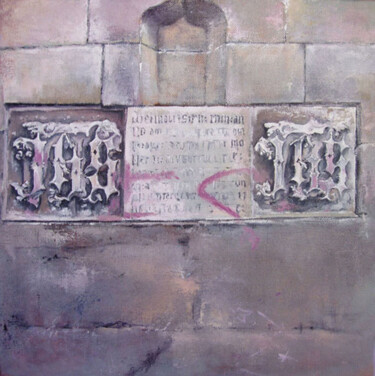 Schilderij getiteld "Gotico Ilustrado" door Tomás Castaño, Origineel Kunstwerk, Olie