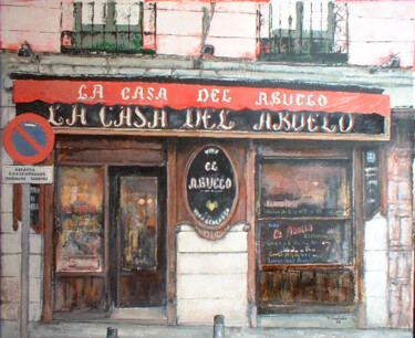 Peinture intitulée "La casa del Abuelo" par Tomás Castaño, Œuvre d'art originale, Huile