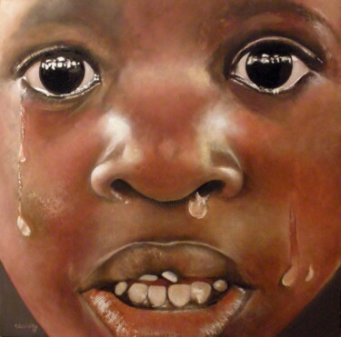 Painting titled "africa-llanto-de-un…" by Tomás Castaño, Original Artwork, Oil