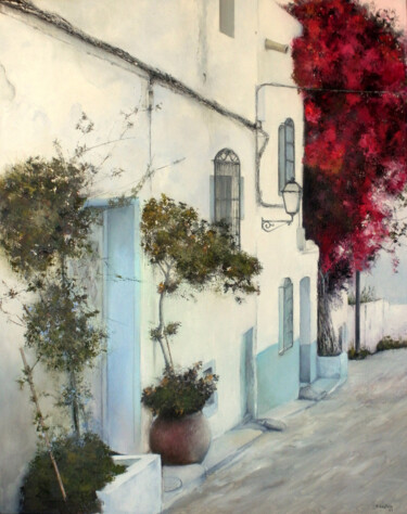 Painting titled "espana-mojacar" by Tomás Castaño, Original Artwork, Oil