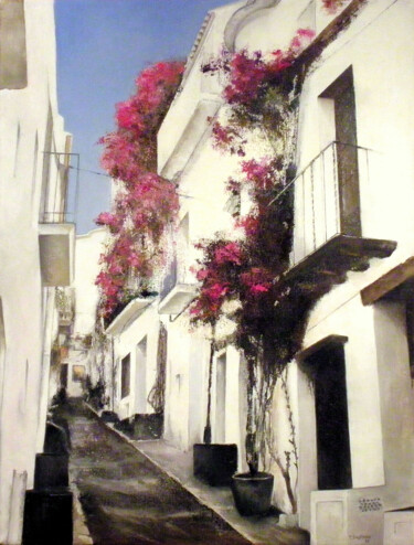 Schilderij getiteld "Cadaques- España" door Tomás Castaño, Origineel Kunstwerk, Olie