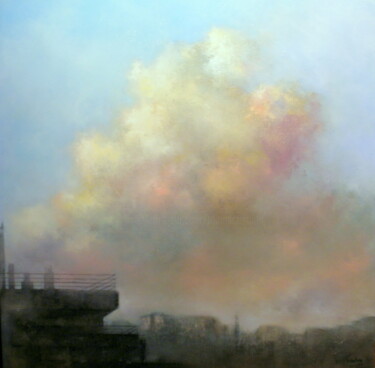 Pittura intitolato "Nubes de formación…" da Tomás Castaño, Opera d'arte originale, Olio