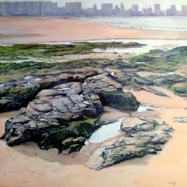 Peinture intitulée "Playa de San Lorenz…" par Tomás Castaño, Œuvre d'art originale, Huile