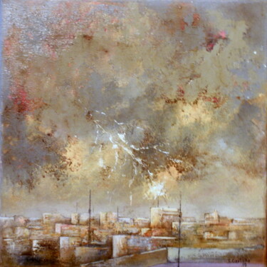 Pittura intitolato "Cielo de tormenta" da Tomás Castaño, Opera d'arte originale, Olio