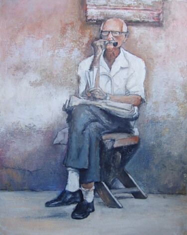 Картина под названием "El manisero- Habana" - Tomás Castaño, Подлинное произведение искусства, Масло