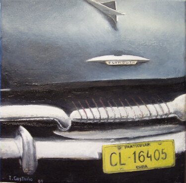 Painting titled "Old plymouth" by Tomás Castaño, Original Artwork, Oil