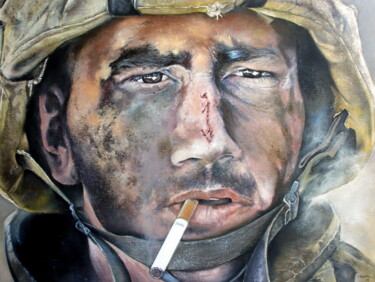 Peinture intitulée "El cigarrillo de de…" par Tomás Castaño, Œuvre d'art originale, Huile