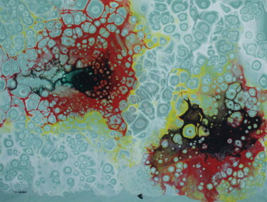 Schilderij getiteld "Blood waves (olas d…" door Tomás González Calabor (TG Calabor), Origineel Kunstwerk, Acryl