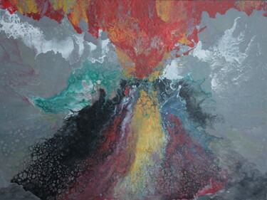 Pintura intitulada "Volcanic eruption (…" por Tomás González Calabor (TG Calabor), Obras de arte originais, Acrílico