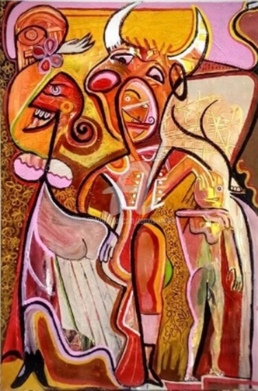 Peinture intitulée "Rojo y Gualda" par Tomás Martin, Œuvre d'art originale, Acrylique