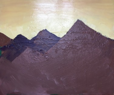 Painting titled "Dreaming of Mountai…" by Tomas Mudra, Original Artwork, Oil Mounted on Wood Stretcher frame