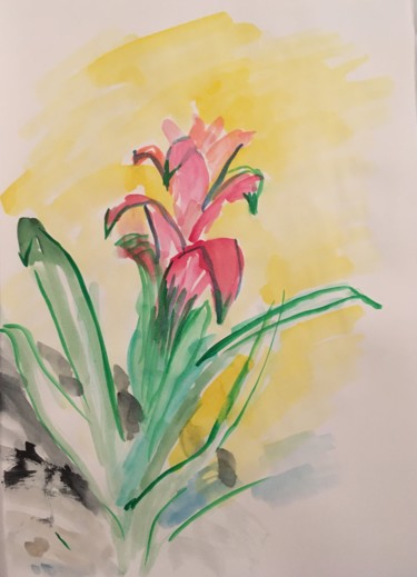 Malerei mit dem Titel "Still Life with Flo…" von Tomas Mudra, Original-Kunstwerk, Aquarell