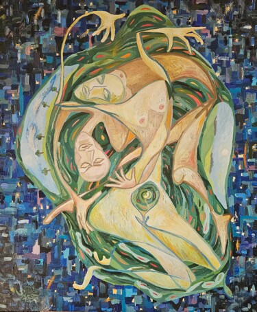 Картина под названием "Танец любви" - Tomas Ožinskas, Подлинное произведение искусства, Масло