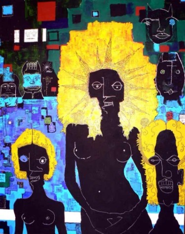 Peinture intitulée "Carla Bruna y sus a…" par Tomas Cascante, Œuvre d'art originale