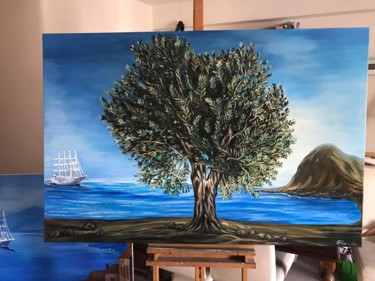 Painting titled "OLIVE TREE" by Anna, Original Artwork, Oil