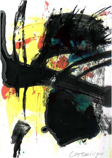 Estampas & grabados titulada "FOOL WITH YELLOW SO…" por Tomasz Czermiński, Obra de arte original, Pigmentos