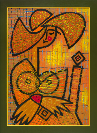 Schilderij getiteld "Portrait of the Gir…" door Tomasz, Origineel Kunstwerk, Acryl