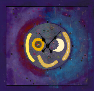 Painting titled "Cosmic Nebra Disk" by Tomasz, Original Artwork, Acrylic