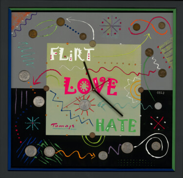 Schilderij getiteld "Flirt, Love and Hate" door Tomasz, Origineel Kunstwerk, Acryl