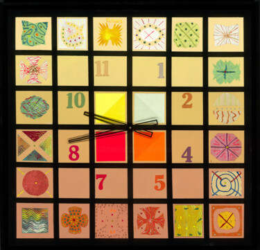 Malerei mit dem Titel "Clock arranged in m…" von Tomasz, Original-Kunstwerk, Acryl