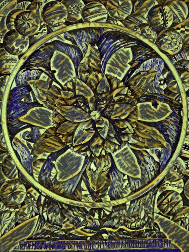 Digital Arts titled ""Flower wheel"" by Tom Haespi, Original Artwork, Digital Painting