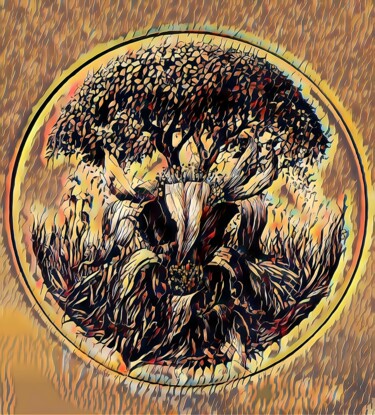 Digitale Kunst mit dem Titel "“The Tree of Life”" von Tom Haespi, Original-Kunstwerk, Digitale Malerei