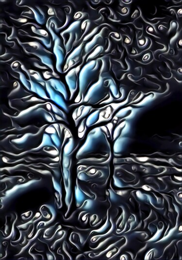 Digital Arts titled ""Fantasy Tree"" by Tom Haespi, Original Artwork, Digital Painting