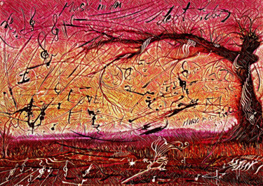 Digitale Kunst mit dem Titel ""Con musica"" von Tom Haespi, Original-Kunstwerk, Digitale Malerei