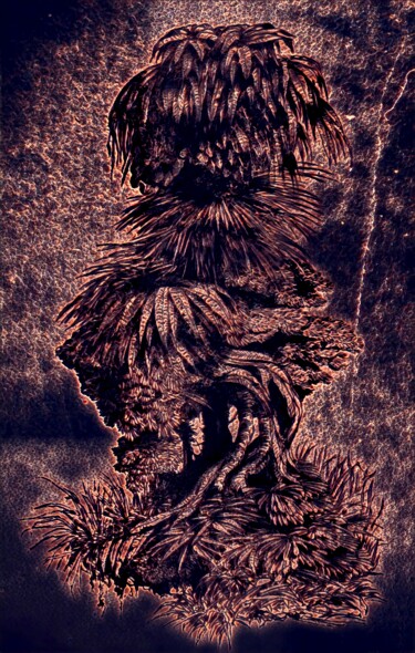 Digitale Kunst mit dem Titel ""An old tree"" von Tom Haespi, Original-Kunstwerk, Digitale Malerei