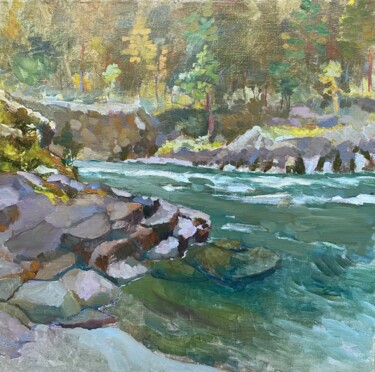 Painting titled "The crystal waters…" by Tomileka, Original Artwork, Oil