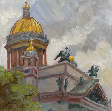 Painting titled "St.Isaac’s Cathedral" by Tomileka, Original Artwork, Oil